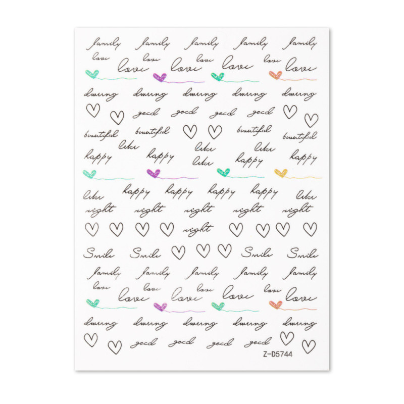 Nálepky na nechty Srdiečka - Valentín D5744