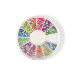 Komplet ozdôb na nechty - neónové kolieska a štvorčeky