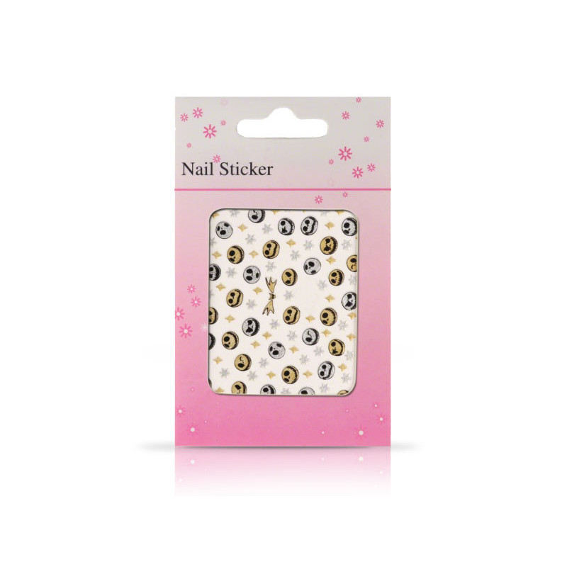 Halloween nálepky na nechty - tekvica zlatá a strieborná