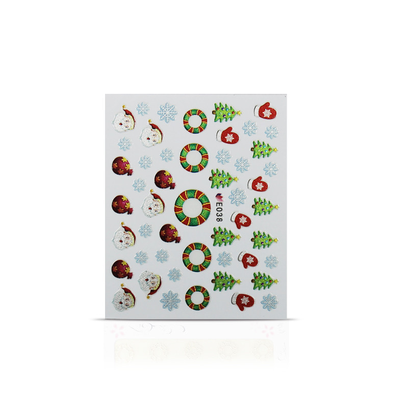 Vianočná nálepka na nechty 038