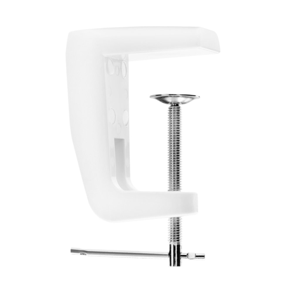 Biely držiak lampy na stôl s lupou