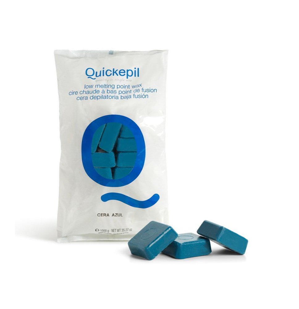 Quickepil tvrdý vosk bez pásikov na depiláciu 1 kg modrý