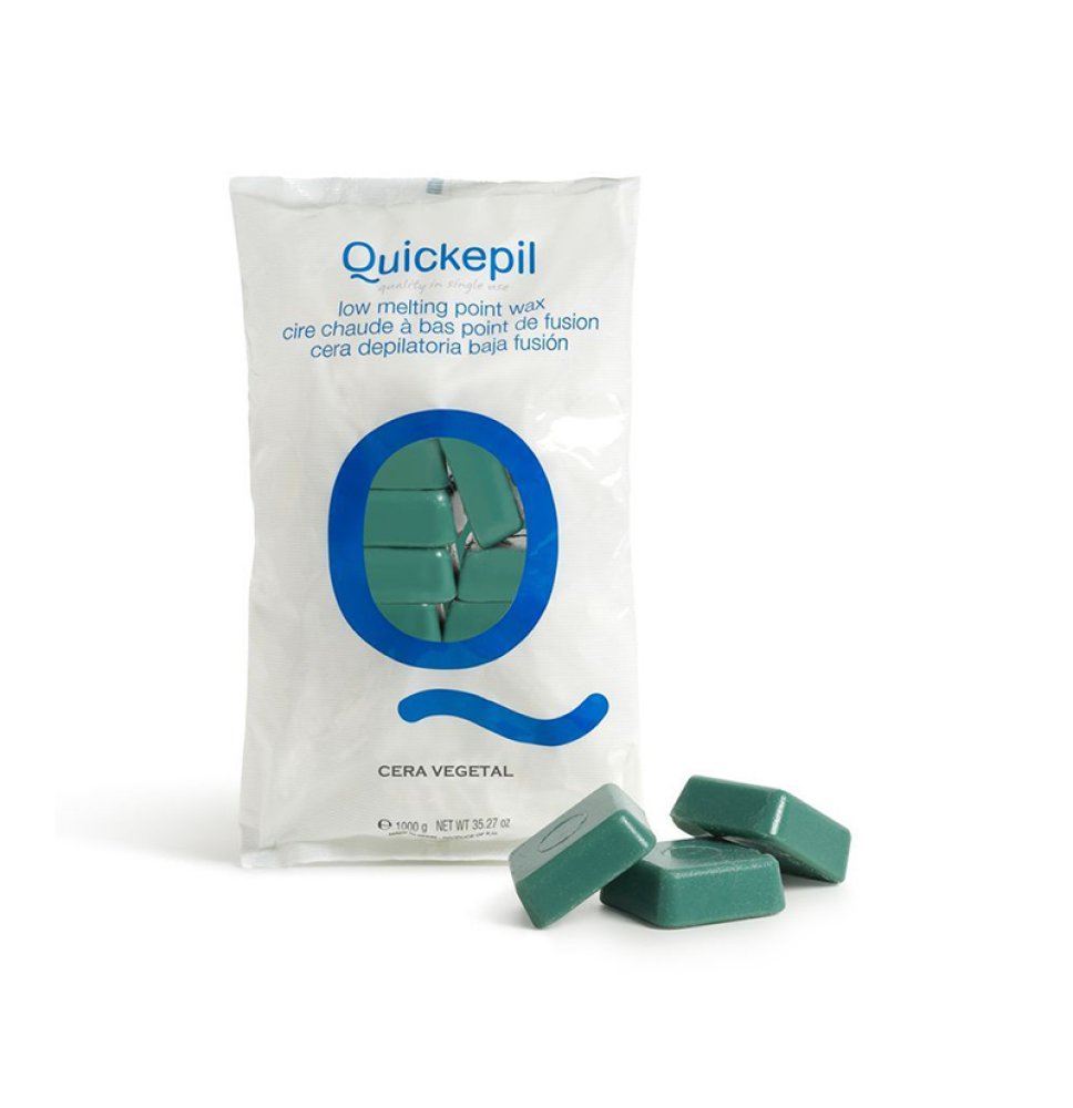 Quickepil depilačný vosk tvrdý bez pruhov na rastlinnú depiláciu 1 kg zelený