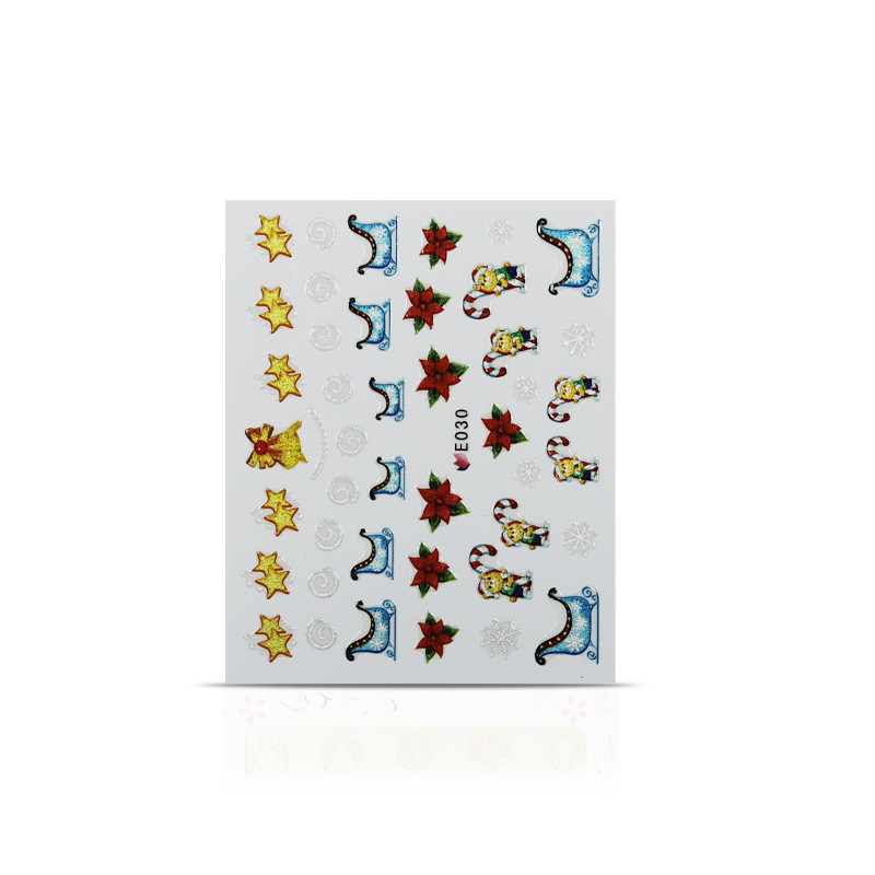 Vianočná nálepka na nechty 030