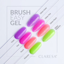 CLARESA BRUSH EASY GEL GLITTER PEACH 5g