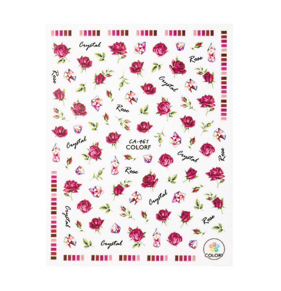 Samolepiace  nálepky na nechty kvety ruže CA461