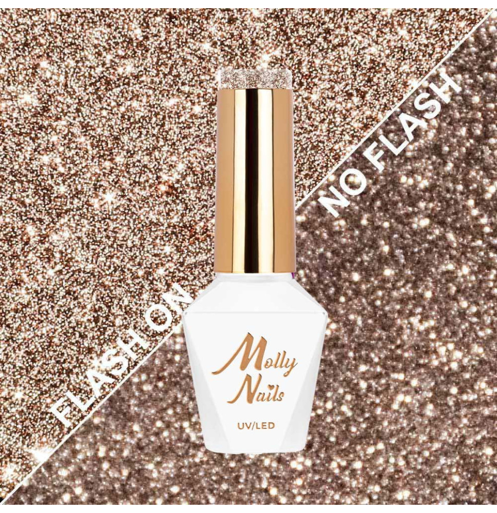 Molly Nails gél lak Flashing Lights Bitter Brown HEMA/Di-HEMA Free 8g Nr 564