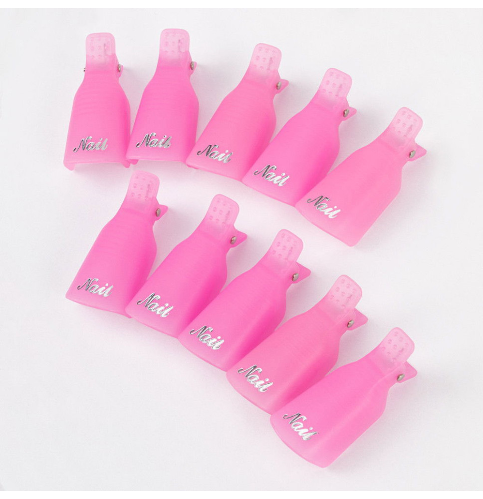 Svetlo ružové klipsy na odstránenie gél lakov 10ks