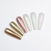 Zrkadlový prášok na nechty – sada 6 farieb a aplikátormi č.5