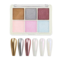 Zrkadlový prášok na nechty – sada 6 farieb a aplikátormi č.1