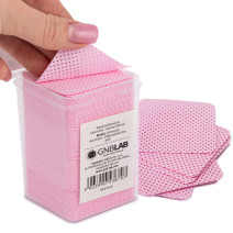 Bezprašné perforované vatové tampóny na nechty ružové 5x5 cm, 200 ks