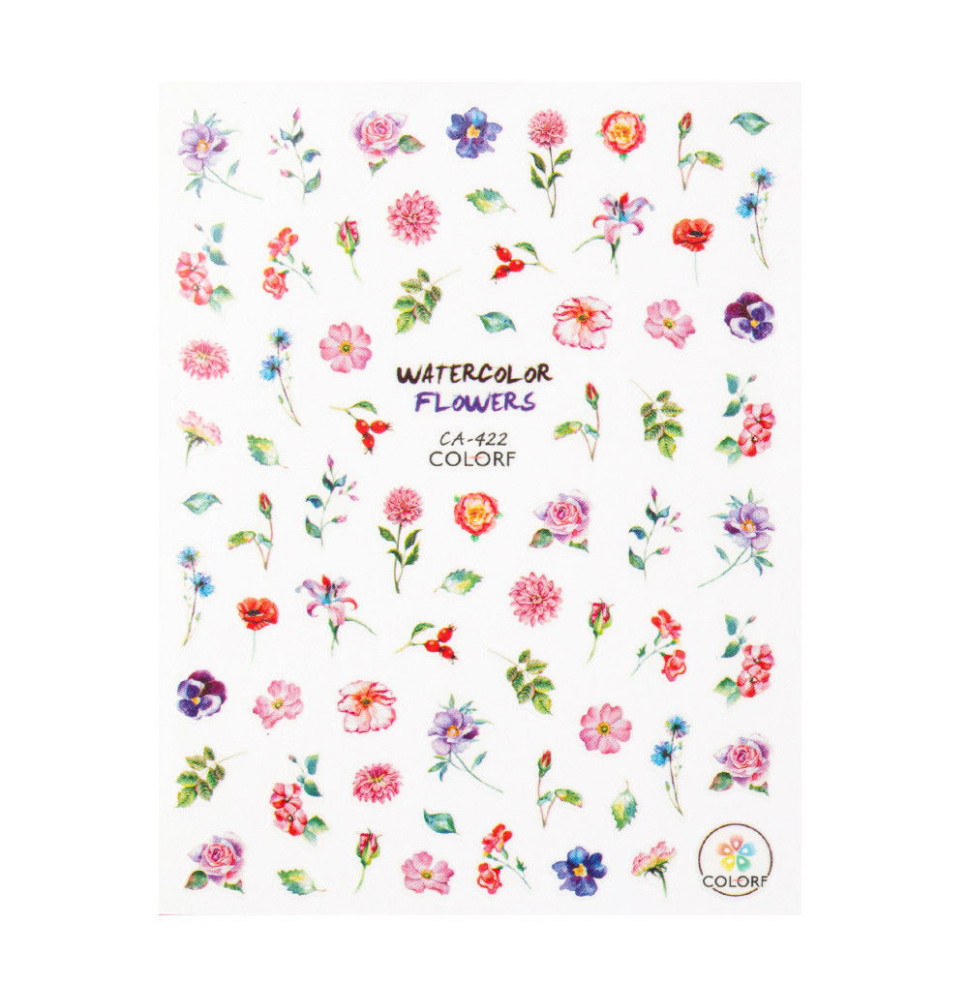 Samolepiace Nálepky na Nechty – Kvety CA-422