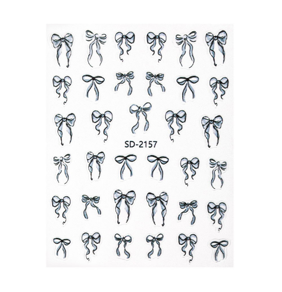 Samolepiace 5D Nálepky na Nechty – Mašle Čierne SD-2157