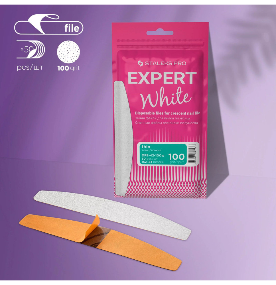 Staleks Expert jednorázové pilníky DFE-42-180 biele