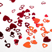 Valentínske dekorácie holografické srdiečka v kazete - 6 dizajnov