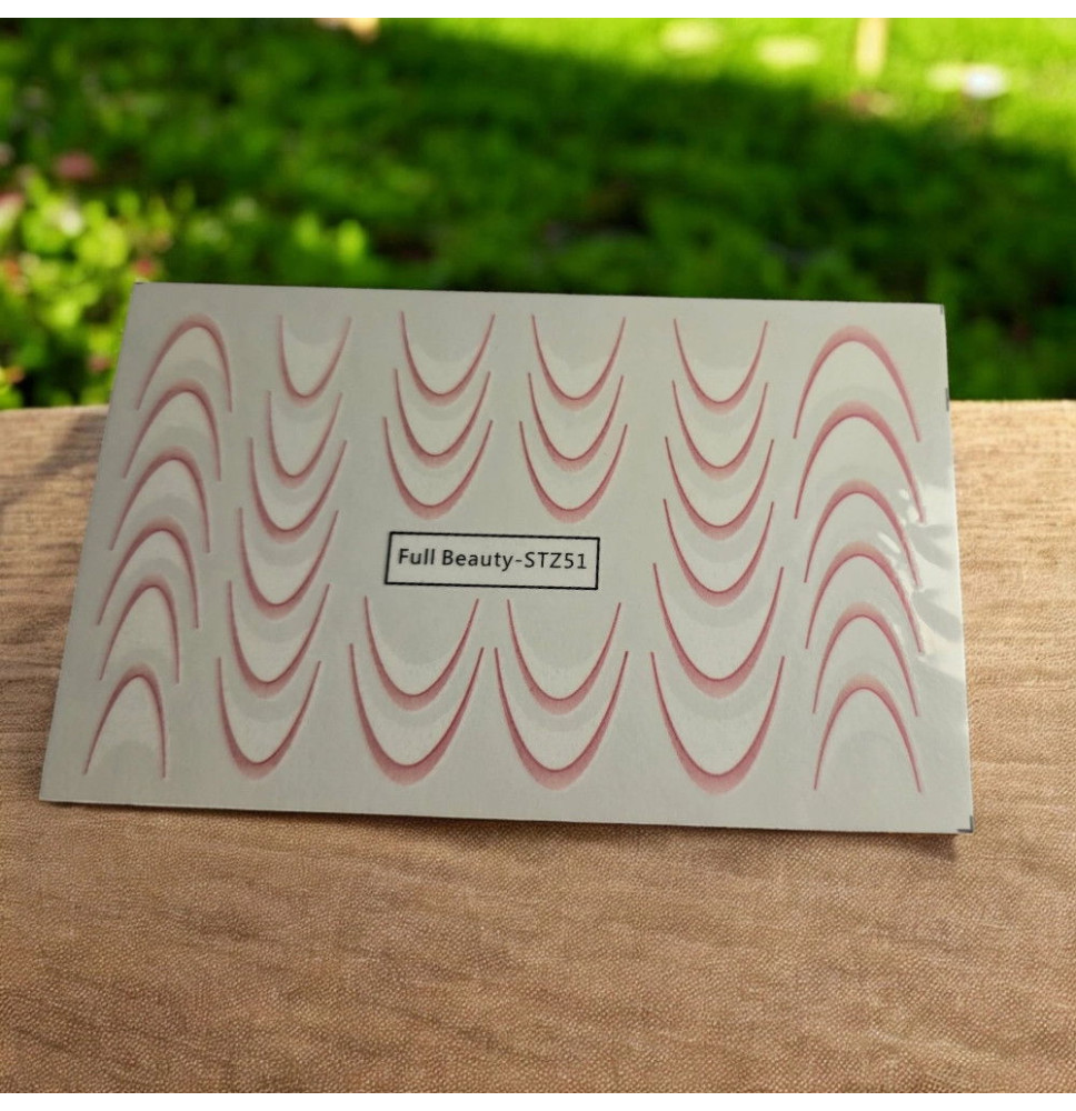 Gradientové francúzske vodolepky na nechty French Ombre ružové STZ51