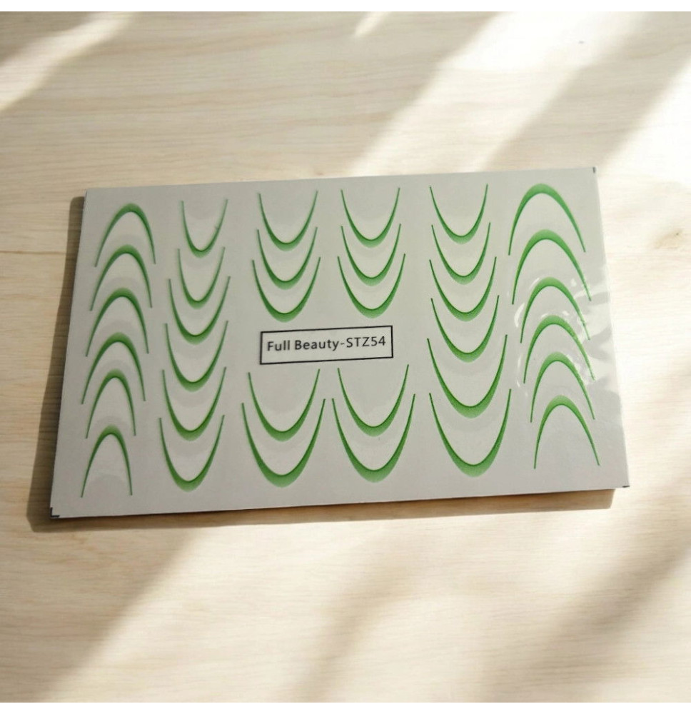 Gradientové francúzske vodolepky na nechty French Ombre zelené STZ54