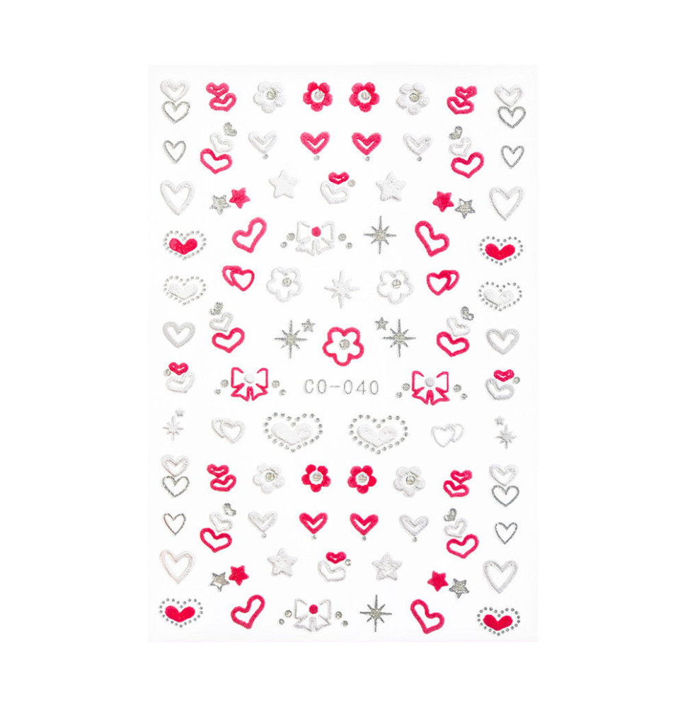 Samolepiace Valentínske Nálepky na Nechty CO040