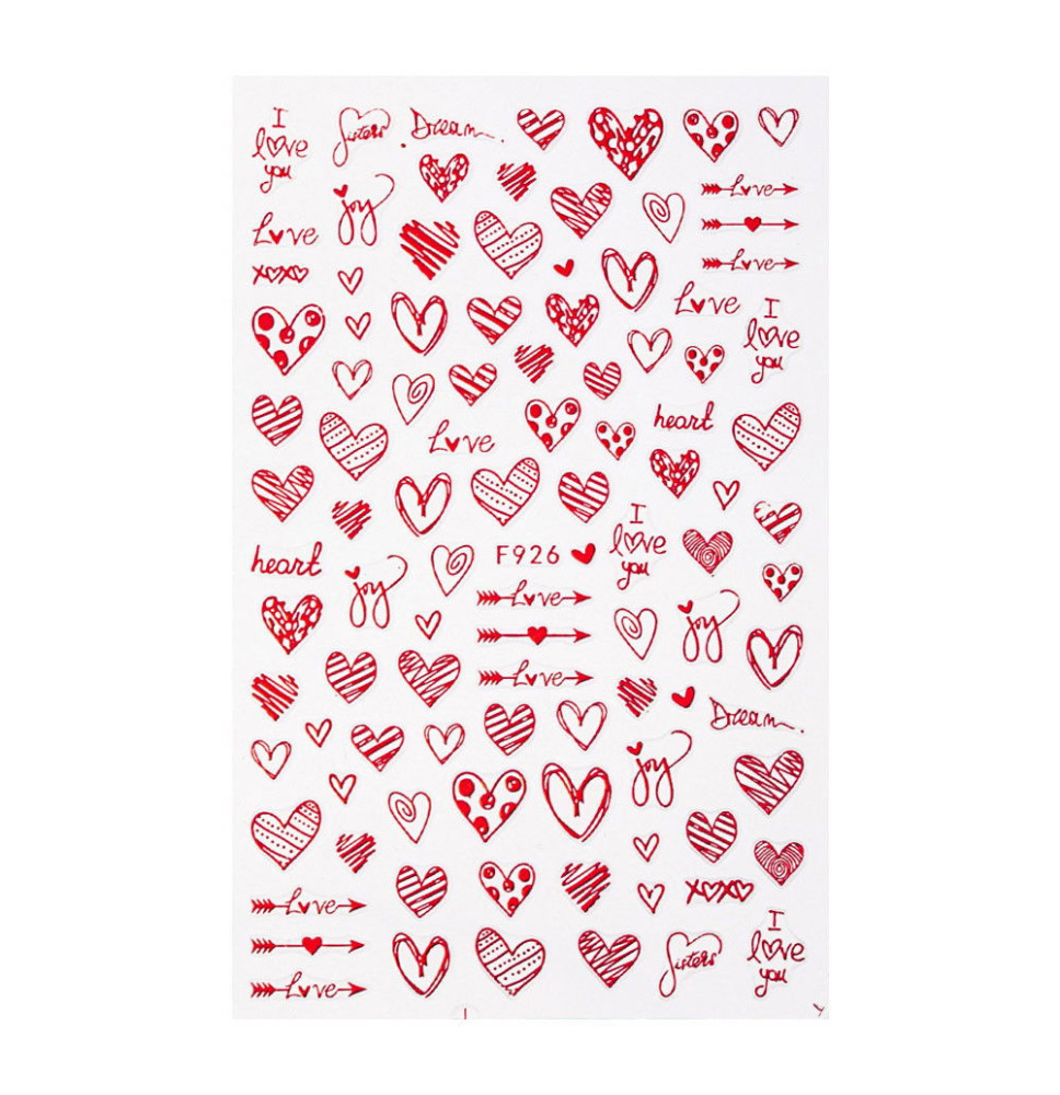 Samolepiace Valentínske Nálepky na Nechty F926