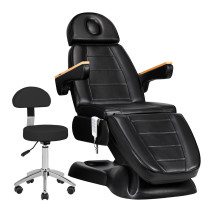 Elektrické kozmetické kreslo SILLON Lux 273b + taburetka 304 čierna
