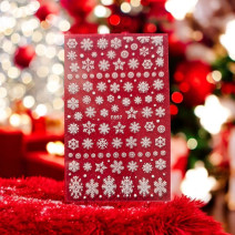 Nálepky na nechty vločky biele F897