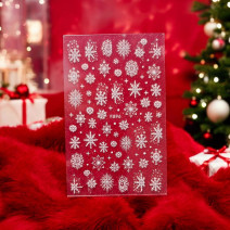 Nálepky na nechty vločky biele F896