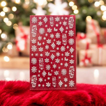 Nálepky na nechty vločky biele F894