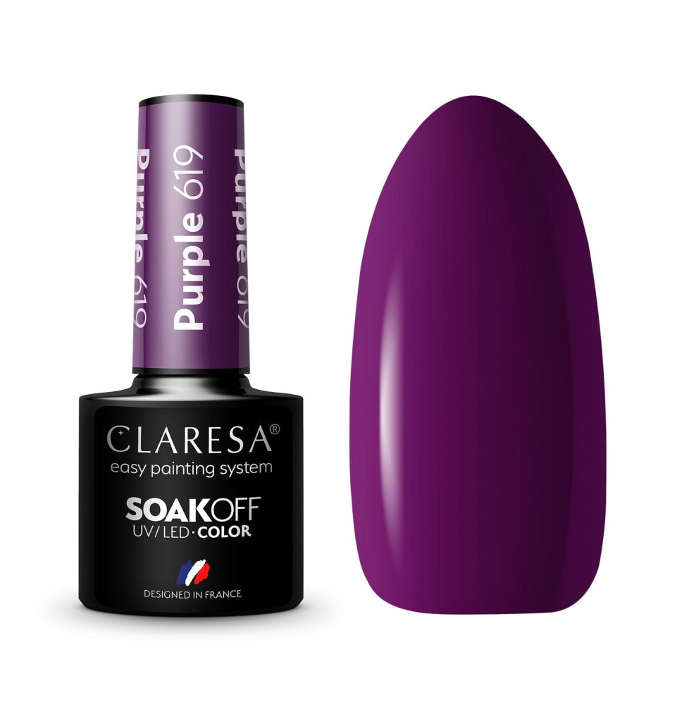Gél lak CLARESA Purple 619 5ml