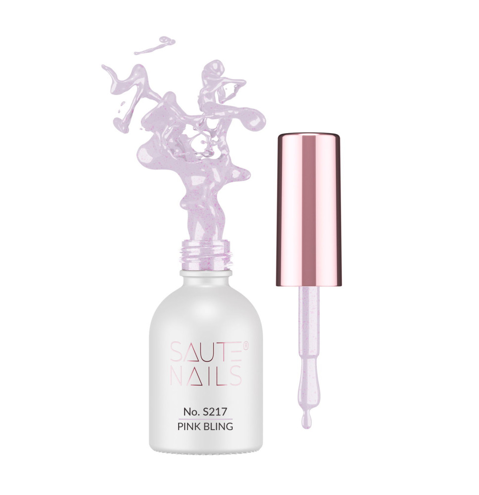 Gél lak na nechty Saute Nails S217 Pink Bling 8ml