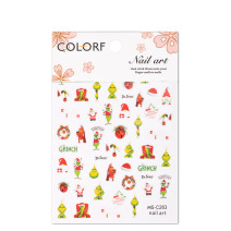 Samolepiace Vianočné Nálepky na Nechty – Grinch MS C263