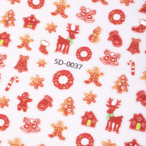 3D Samolepiace Vianočné Nálepky na Nechty 5D-0037