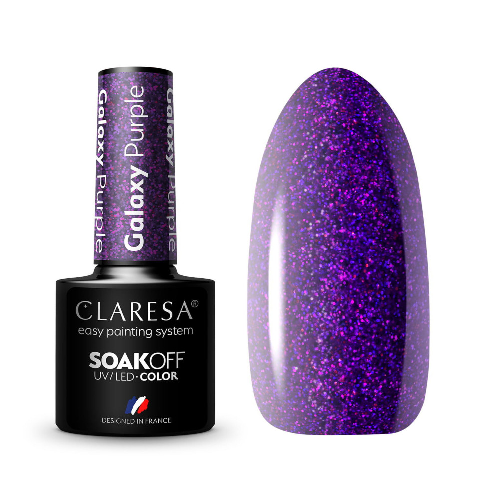 Gél lak CLARESA Galaxy Purple 5ml
