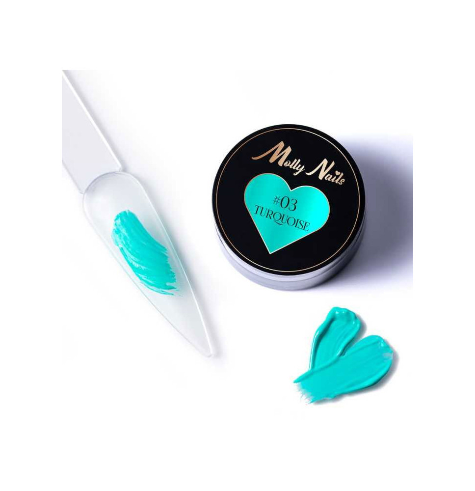Pasta na zdobenie nechtov ProArt Paste Molly Lac 5g Č.03  tyrkysový  gél