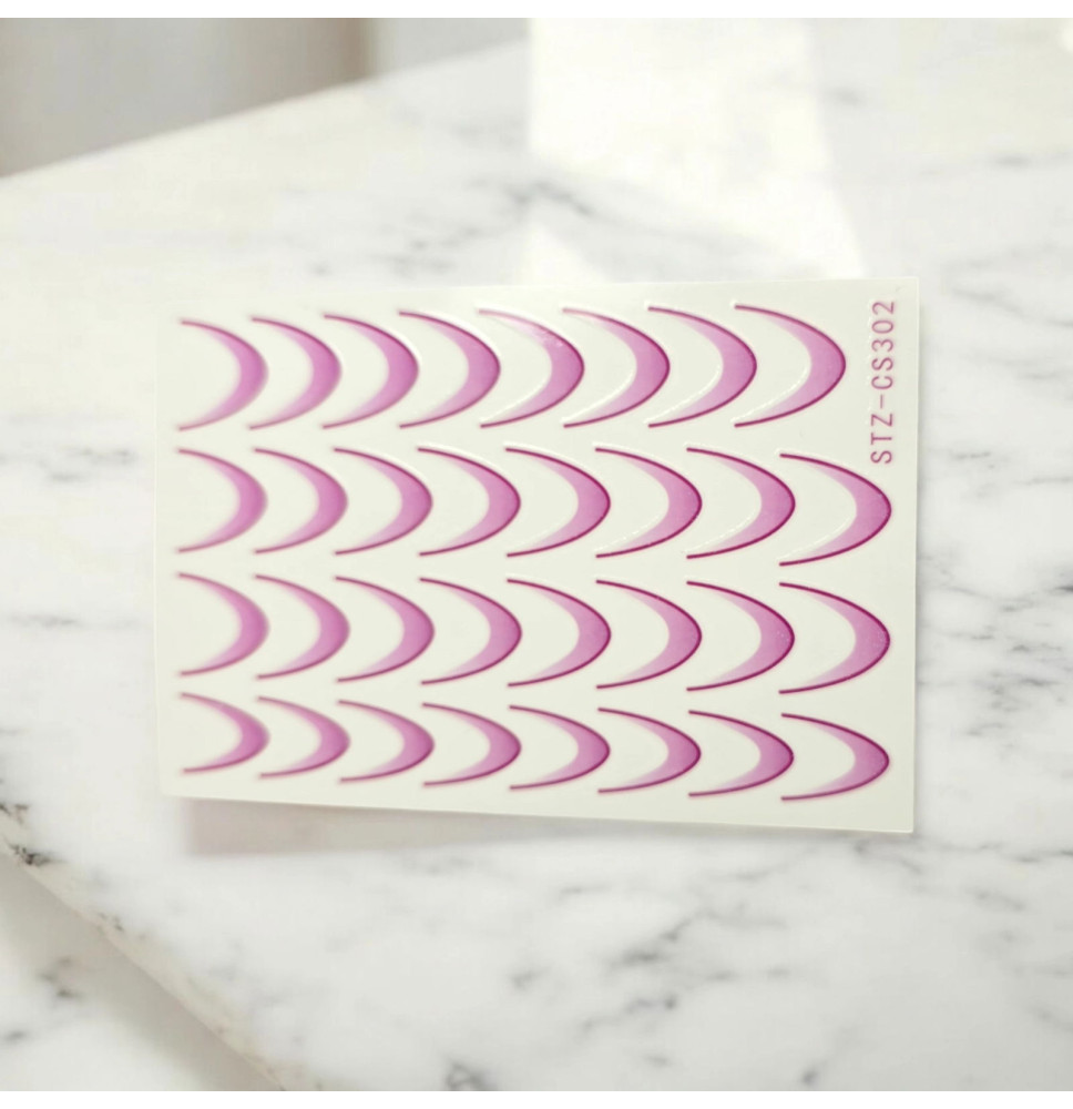 Gradientové francúzske nálepky na nechty French Ombre fialové CS302