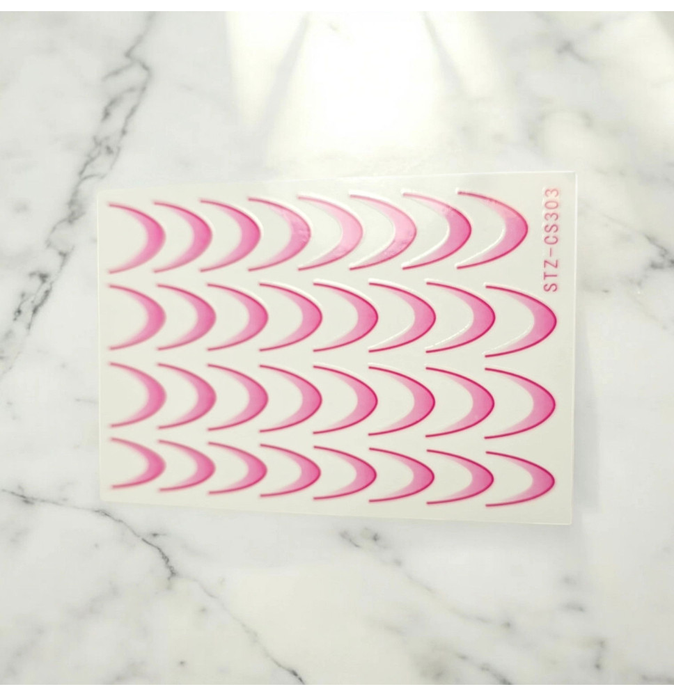 Gradientové francúzske nálepky na nechty French Ombre ružové CS303