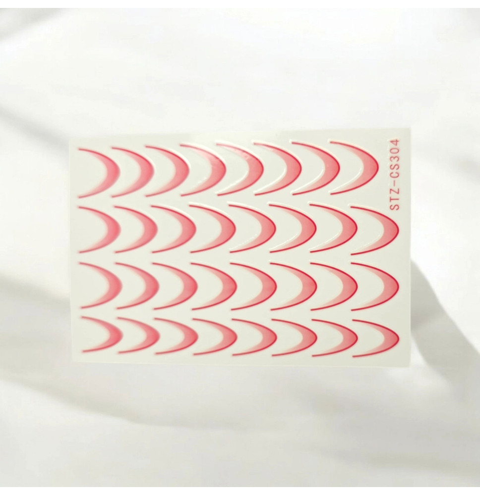 Gradientové francúzske nálepky na nechty French Ombre modré CS304