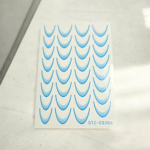 Gradientové francúzske nálepky na nechty French Ombre modré CS306