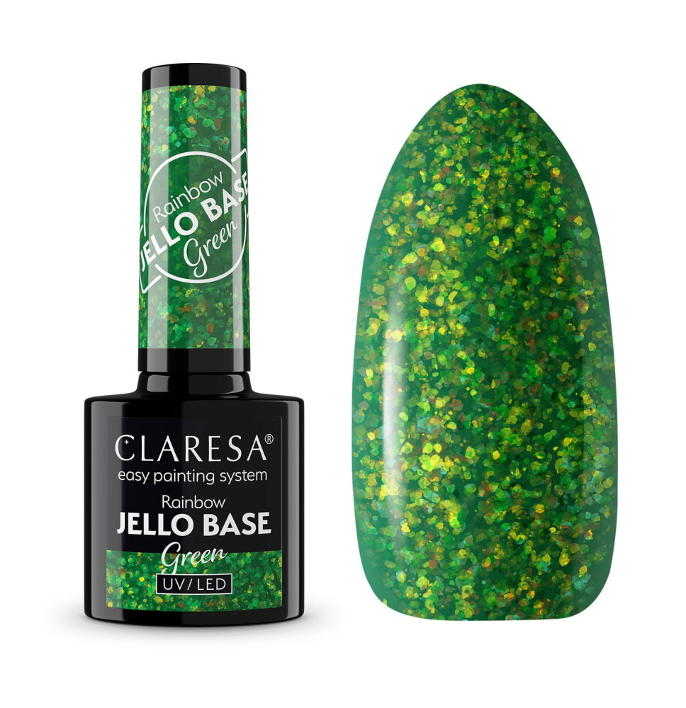Gél lak CLARESA Rainbow JELLO base Green 5ml