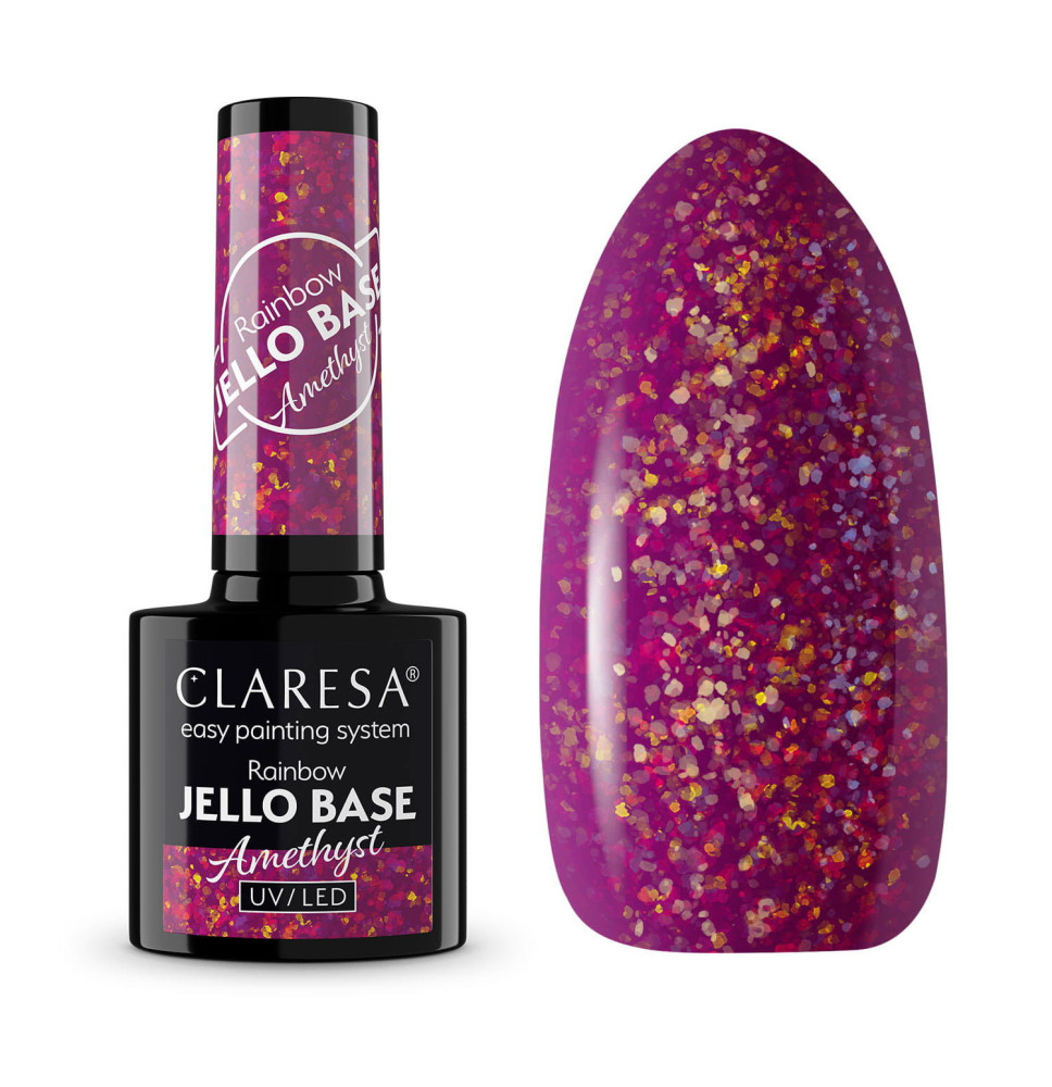 Gél lak CLARESA Rainbow JELLO base amethyst 5ml