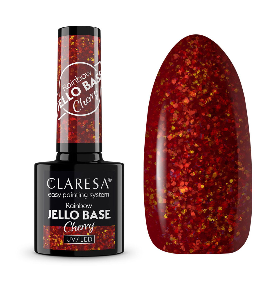 Gél lak CLARESA Rainbow JELLO base cherry 5ml