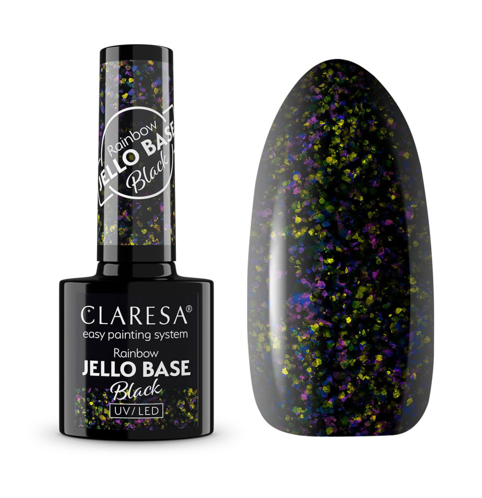 Gél lak CLARESA Rainbow JELLO base black 5ml