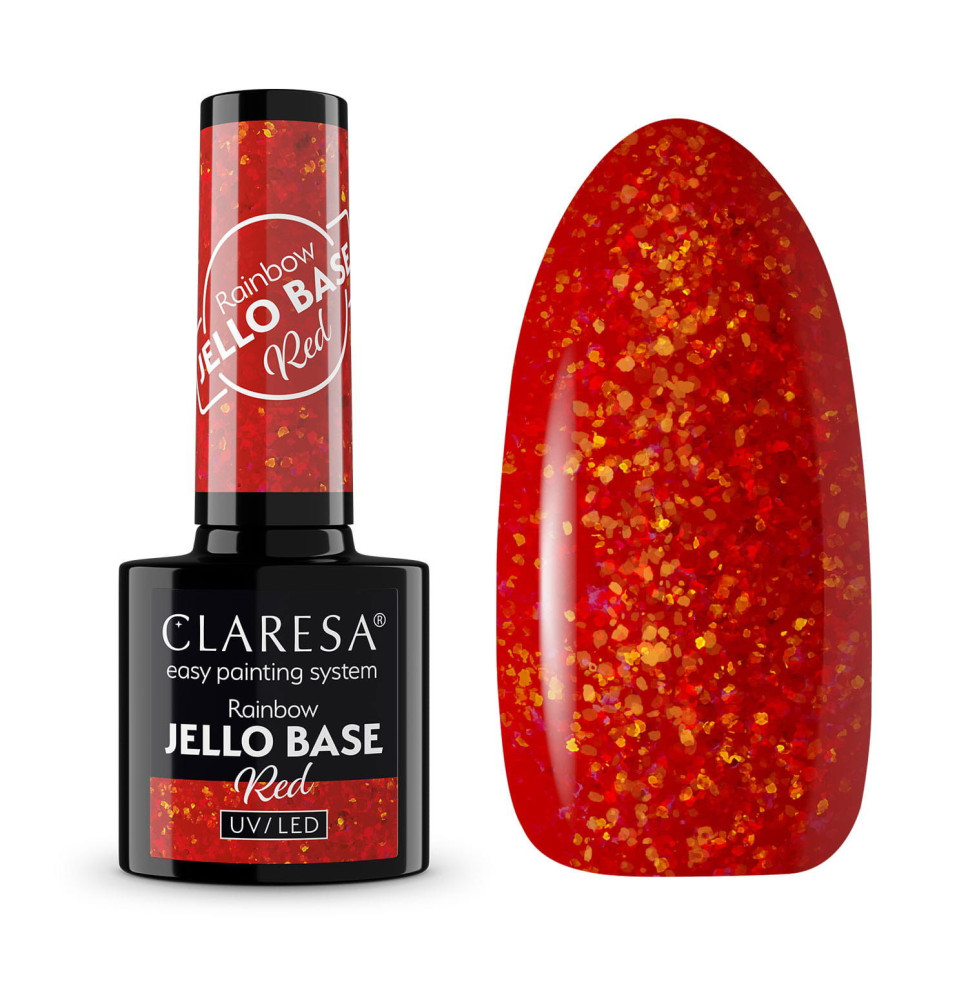 Gél lak CLARESA Rainbow JELLO base red 5ml