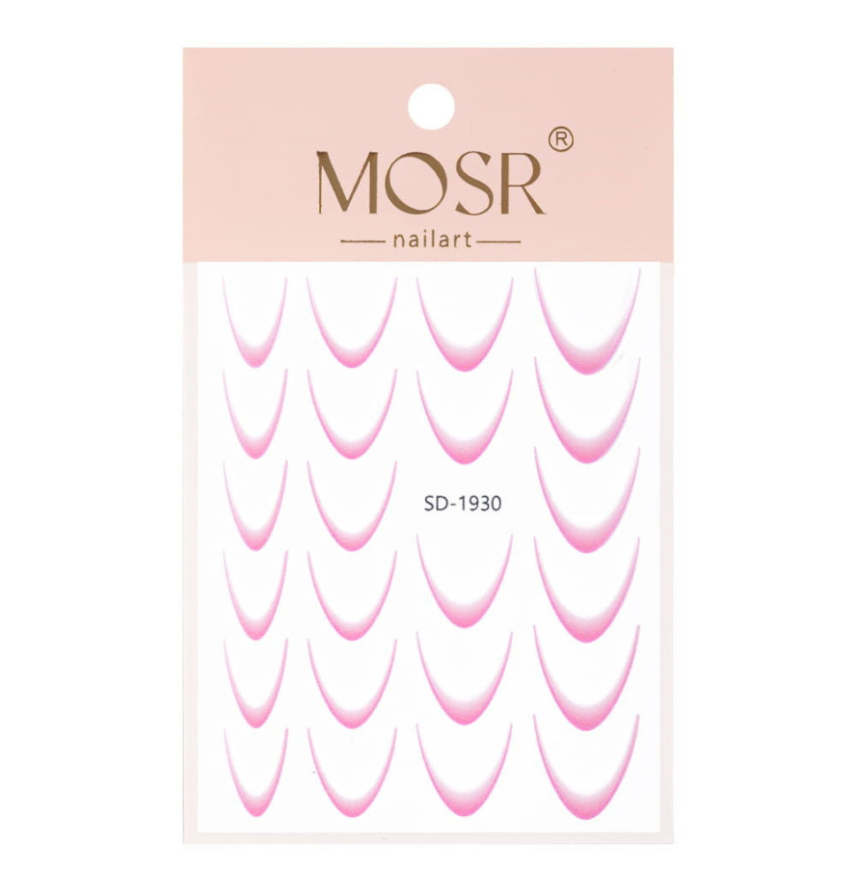 Gradientové francúzske nálepky na nechty French Ombre SD-1930 (ružové)