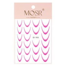 Gradientové francúzske nálepky na nechty French Ombre SD-1925 (tmavo-ružové)