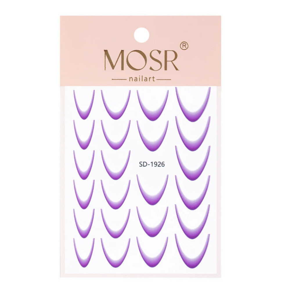 Gradientové francúzske nálepky na nechty French Ombre fialové SD-1926