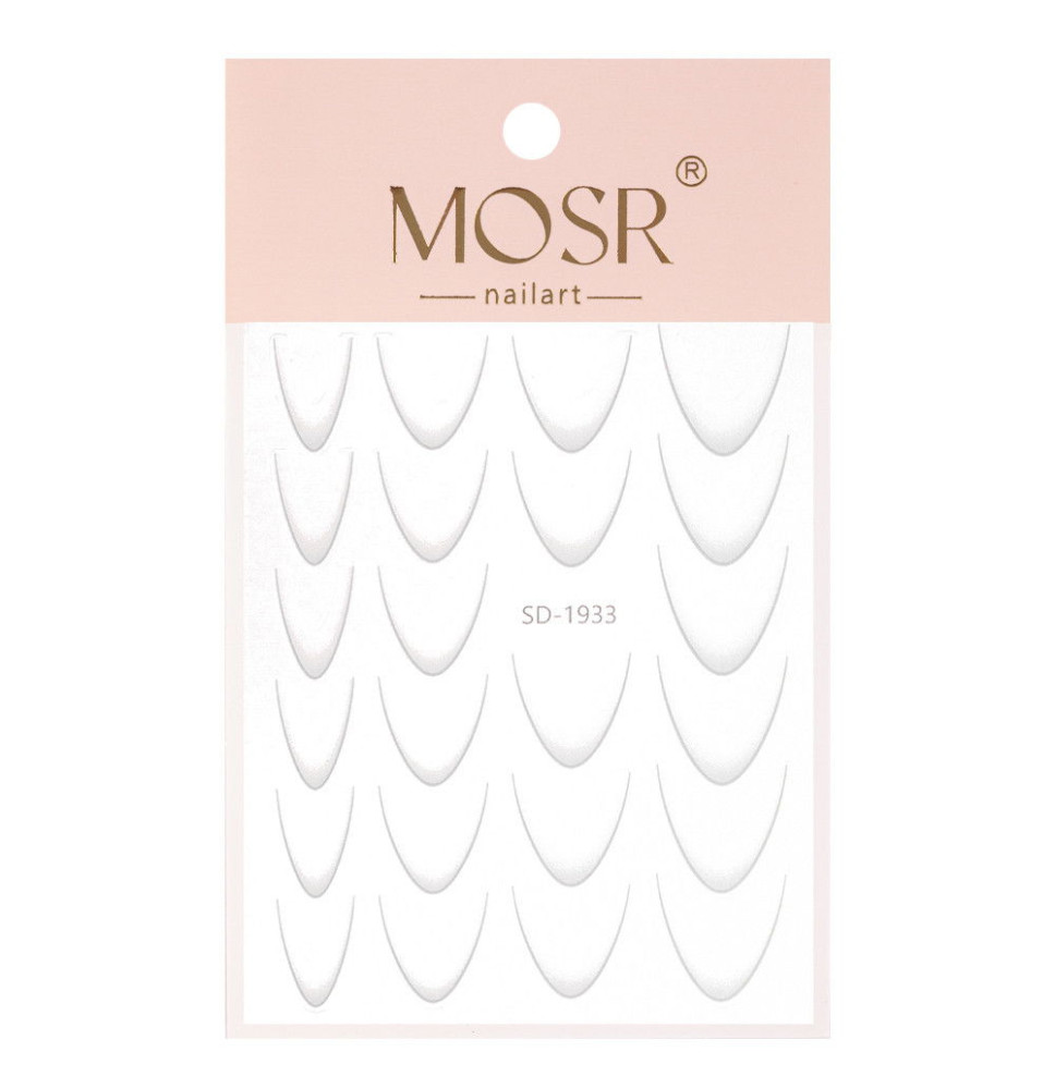 Gradientové francúzske nálepky na nechty French Ombre biele SD-1933