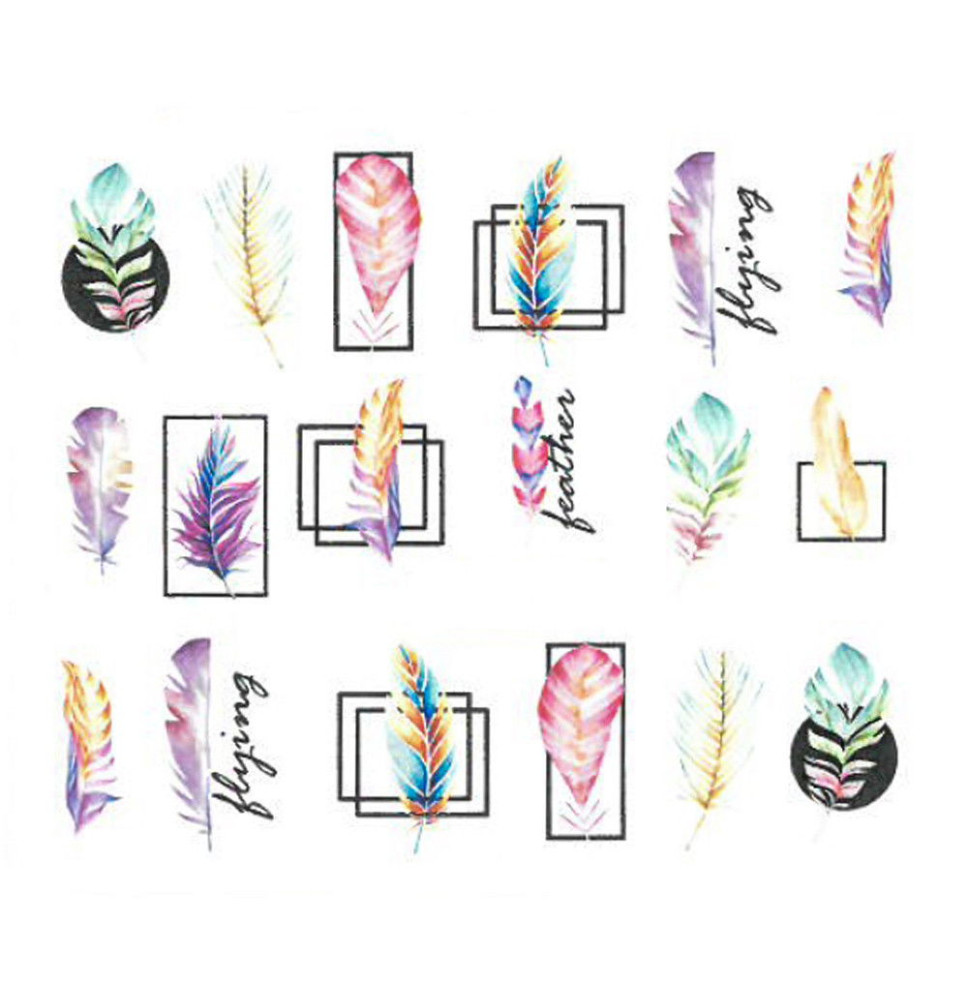 Vodonálepky s motívom pierok BN-2569