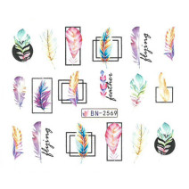 Vodonálepky s motívom pierok BN-2569