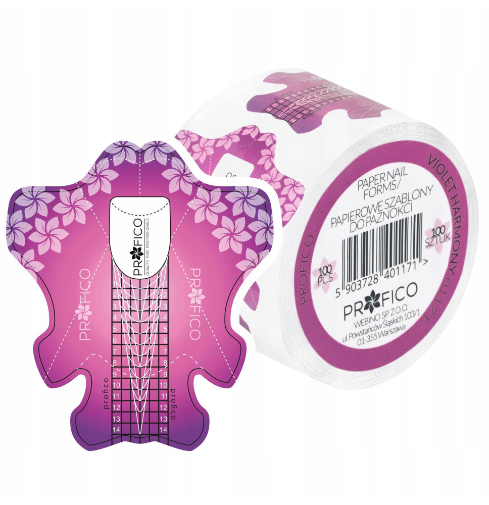 Šablóny na nechty Profico Violet Harmony 400 ks