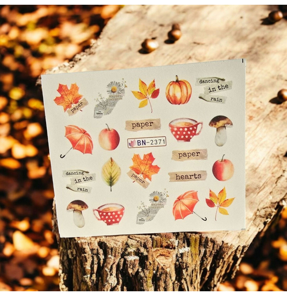 Vodonálepky na nechty jeseň BN-2371
